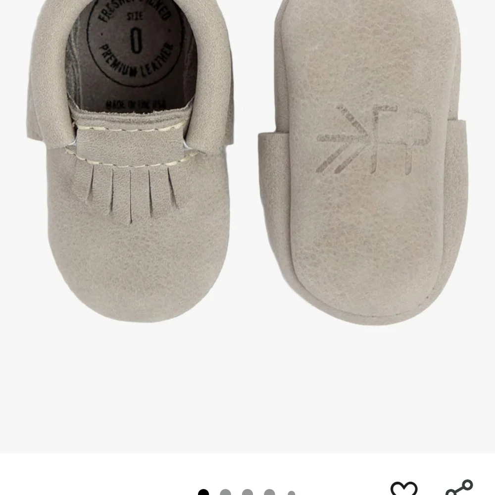 New Inbox Freshly Picked Kids Moccasins - Light Gray Size 0